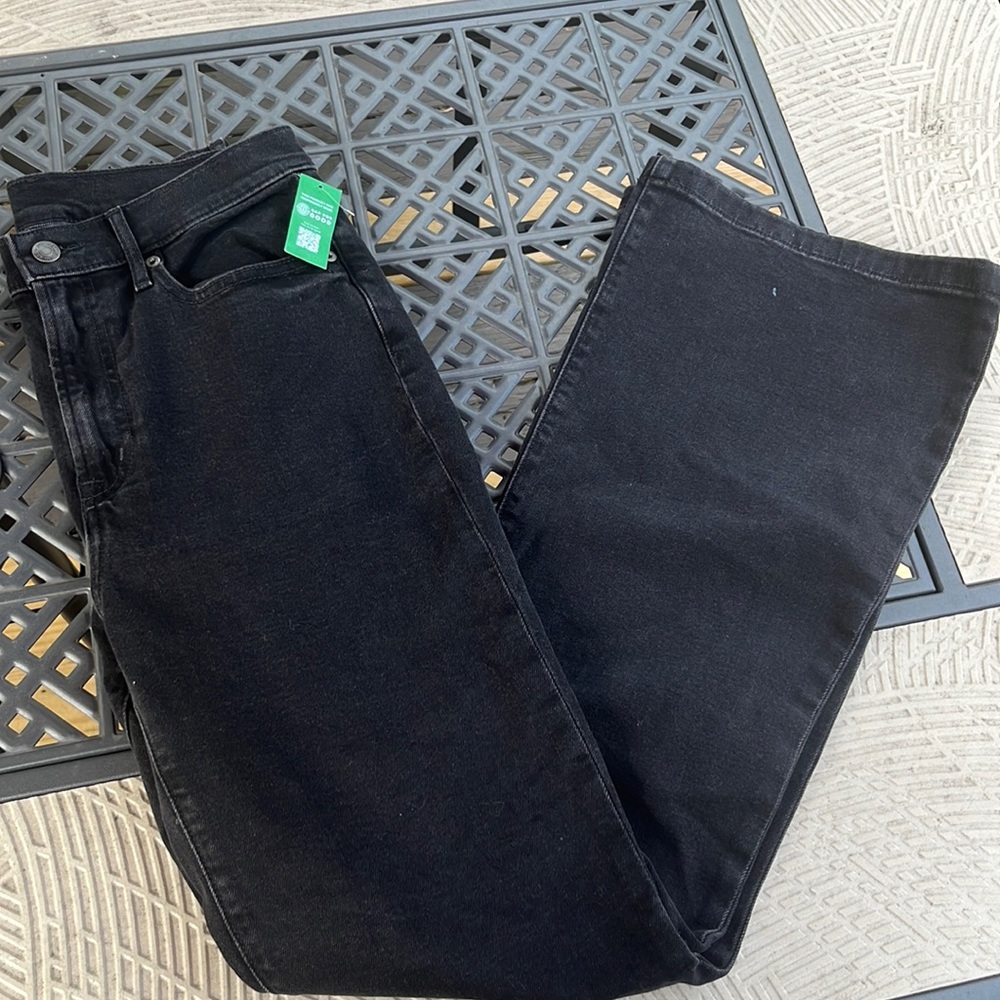 Gap Black Washed Flare High Rise Jeans